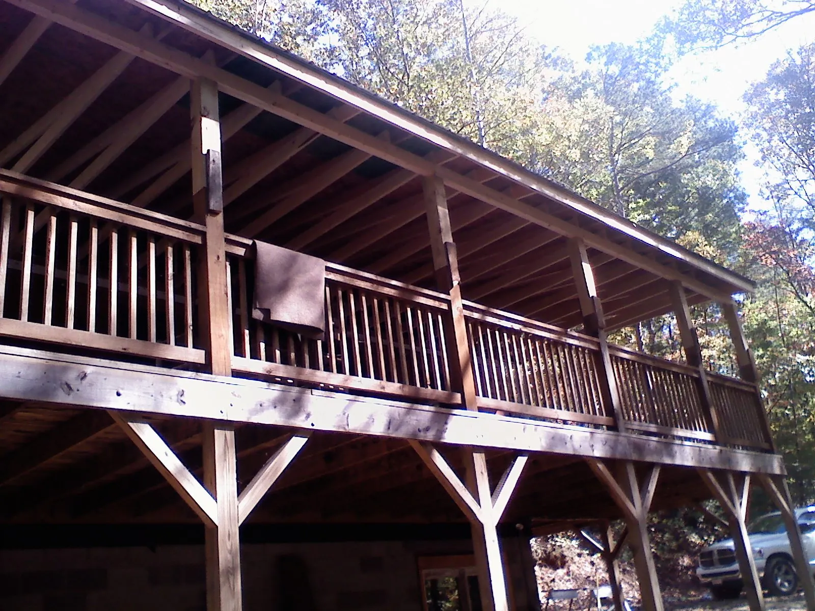Timber framing under a new elevated porch and deck — Roof Leak Repair in Ayden by Roofing Brothers